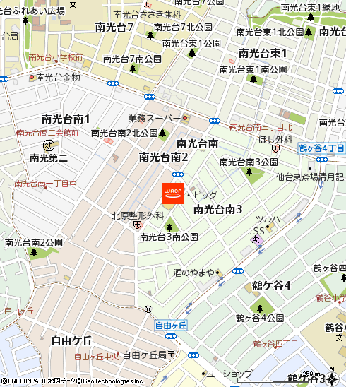 ザ・ビッグ仙台南光台店付近の地図